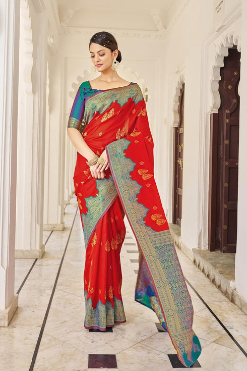 Vasthrlay Banarasi Rich Redfirozi Ethnic Wear