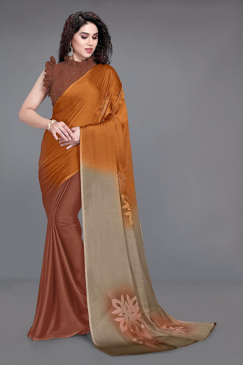 Vasthrlay Fashion Chiffon Printed Grey Ethnic Wear
