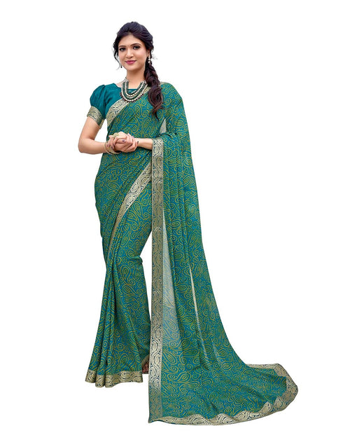 Vasthrlay Georgette Printed Jacquard Material Ethnic Wear
