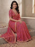 Vasthrlay Georgette Embroidery Unstitched Orange Saree