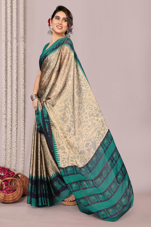 Vasthrlay Fashion Chiffon Turquoise Ethnic Wear