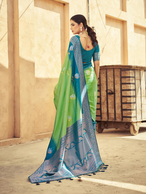 Vasthrlay Kanjivaram Unstitched Saree