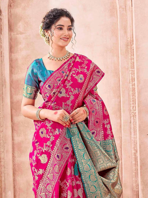 Vasthrlay Weaving Banarasi Dark Saree