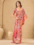 Vasthrlay Printed Jacquard Unstitched Dusty Pink Saree