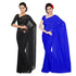 Vasthrlay Georgette Unstitched Black Royal Blue Ethnic Wear