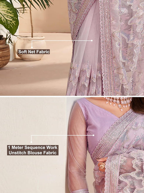 Vasthrlay Embroidery Unstitch Purple Ethnic Wear