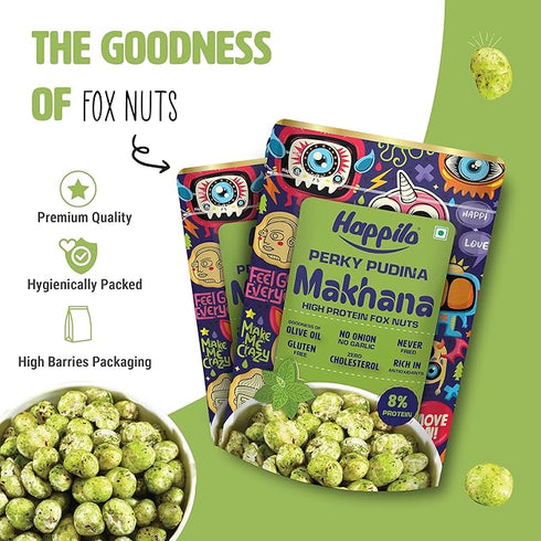Happilo Premium Super Snack Makhana Perky Pudina