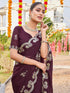 Vasthrlay Georgette Embroidery Dark Saree