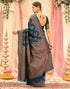 Vasthrlay Womens Weaving Unstitched Dark Green Saree