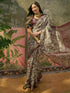 Vasthrlay Womens Printed Unstitched Beige Saree