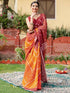 Vasthrlay Bandhani Printed Unstitched Peach Saree