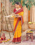Vasthrlay Georgette Embroidery Unstitched Red Saree