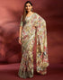Vasthrlay Printed Jacquard Unstitched Rama Green Saree
