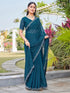 Vasthrlay Georgette Scalloped Yellow Saree