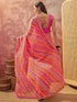 Vasthrlay Chiffon Bandhani Unstitched Purple Saree