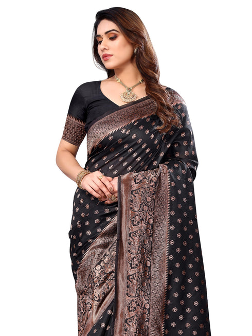 Vasthrlay Pink Kanjivaram Unstitched Saree