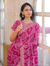 Vasthrlay Georgette Embroidery Navy Navy Blue Saree