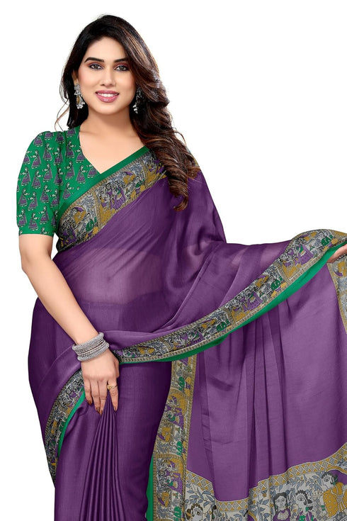 Vasthrlay Fashion Chiffon Georgette Teal Ethnic Wear