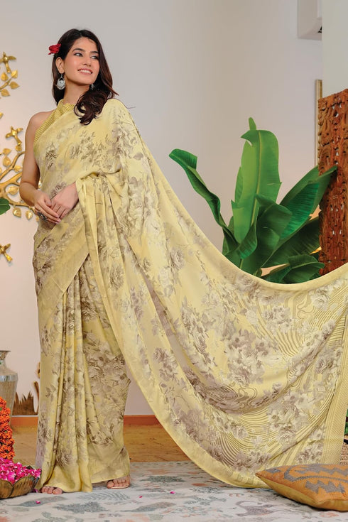 Vasthrlay Fashion Chiffon Georgette Coral Ethnic Wear