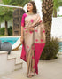 Vasthrlay Banarasi Unstitched Pink Saree