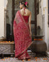 Vasthrlay Georgette Bandhani Unstitched Maroon Saree