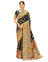 Vasthrlay Banarasi Jacquard Black Saree With Unstitched Blouse Piece