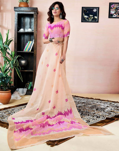 Vasthrlay Womens Printed Unstitched Dark Green Saree