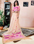 Vasthrlay Womens Printed Unstitched Dark Green Saree