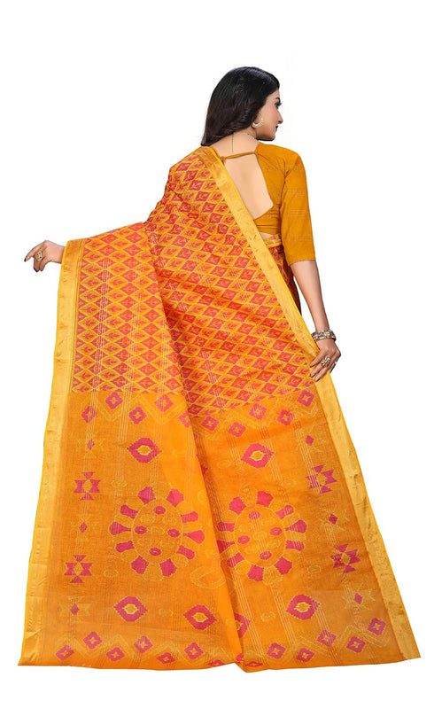 Vasthrlay Cotton Printed Green Saree