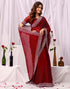Vasthrlay Chiffon Scalloped Unstitched Maroon Saree