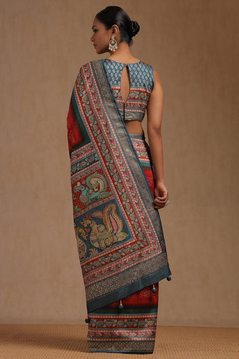 Vasthrlay Dola Kalamkari Saree