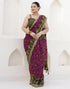 Vasthrlay Georgette Bandhani Unstitched Purple Saree