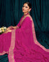 Vasthrlay Embroidery Georgette Unstitched Sky Blue Saree