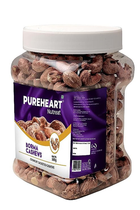Pureheart Borma Cashews/Skin Unpeeled Cashews Natural Whole Cashews