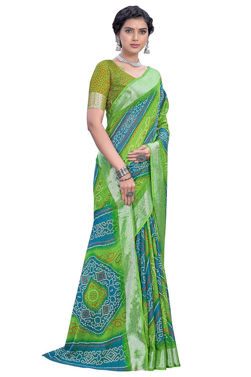 Vasthrlay Bandhani Chiffon Blue Ethnic Wear
