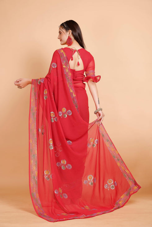 Vasthrlay Georgette Unstitched Saree