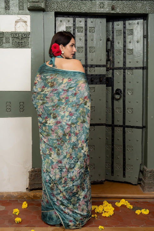 Vasthrlay Fashion Georgette Dark Multicolor Ethnic Wear