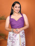 Vasthrlay Purple Womens Linen Ready To Wear Saree