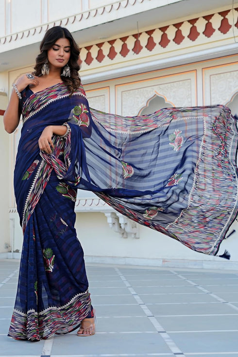Vasthrlay Fashion Georgette Geometric Printed Ethnic Wear