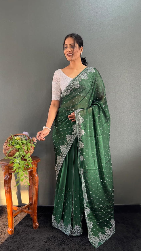 Vasthrlay Designer Georgette Border Traditional