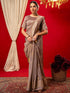 Vasthrlay Vichitra Printed Unstitched Maroon Saree