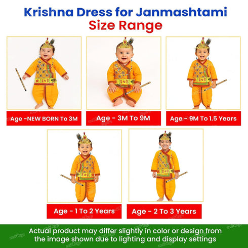 Zest 4 Toyz Kids Krishna Dress Costume for Janmashtami, Kanha Fancy Dress Dhoti Set