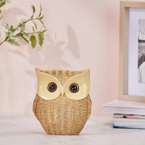 Modern Classy Happy Owl Resin Art Figurine | Beautiful Home Decor