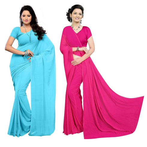 VasthrlayGeorgette Unstitched Pink Free Ethnic Wear