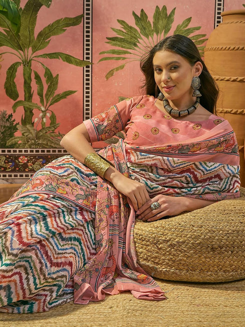 Vasthrlay Georgette Light Turquoise Saree