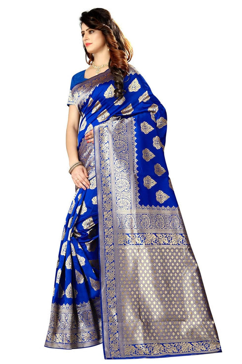 Vasthrlay Royal Blue San Pari Saree