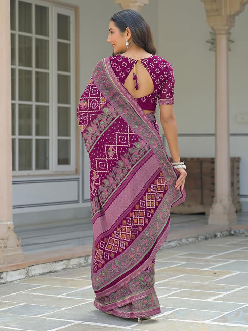Vasthrlay Sequins Embroidery Black Saree