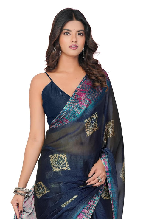 Vasthrlay Fashion Chiffon Abstrect Printed Ethnic Wear