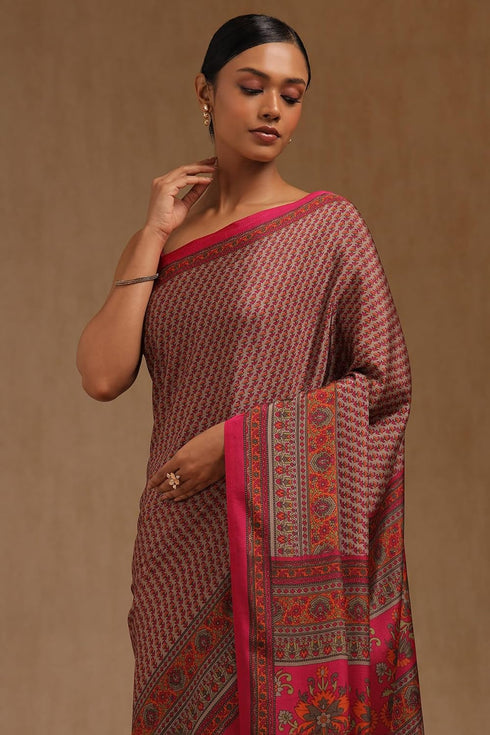 Vasthrlay Fuchsia Crepe Floral