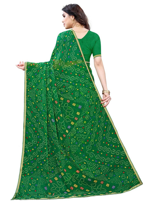 Vasthrlay Georgette Bandhani Unstitched Maroon Saree